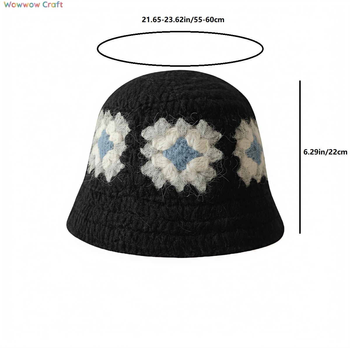 Crochet Hat,Granny Square Crocheted Bucket Hat - Crochet Hat